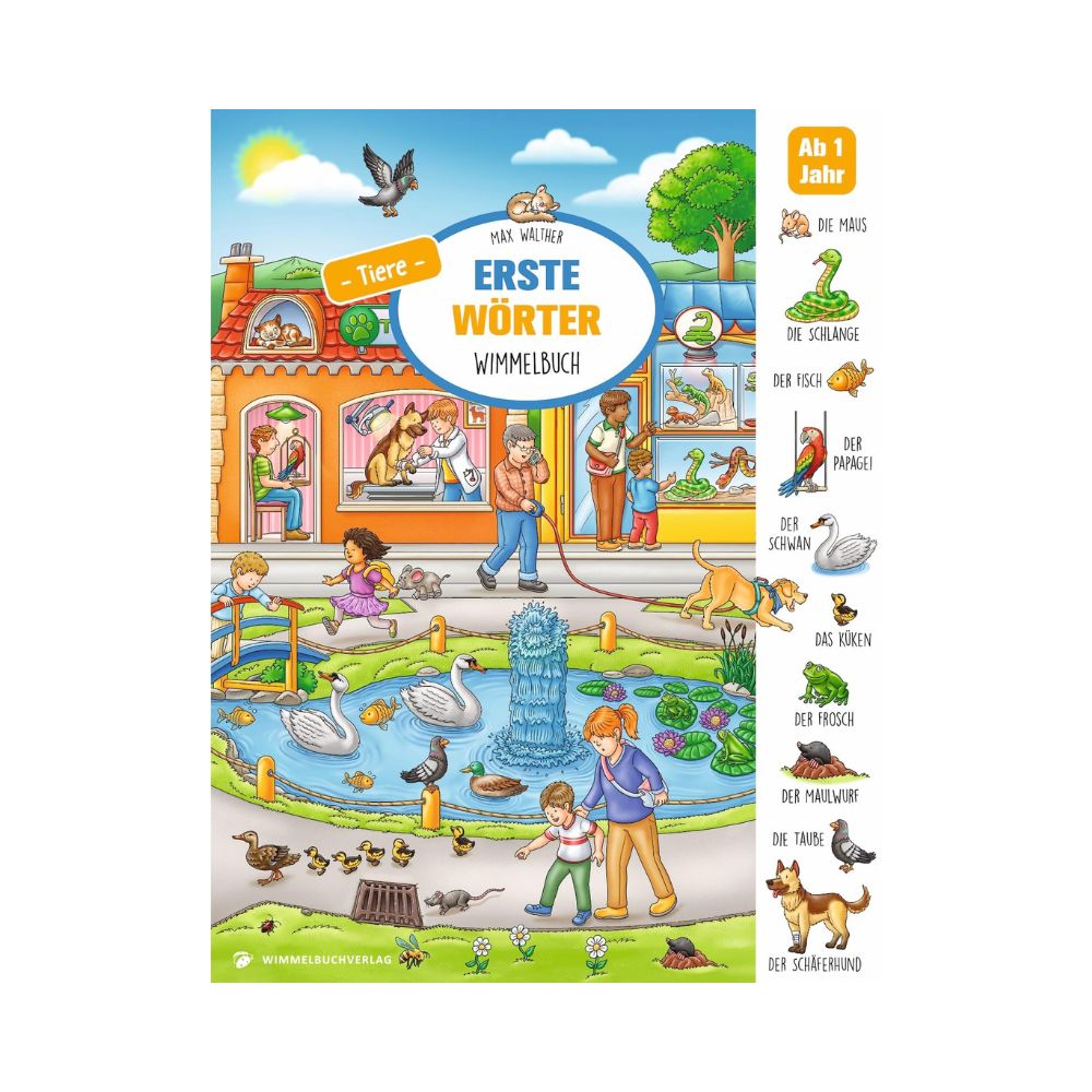 Erste Wörter Wimmelbuch - Tiere: Bilderbuch für Kinder ab 1 Jahr