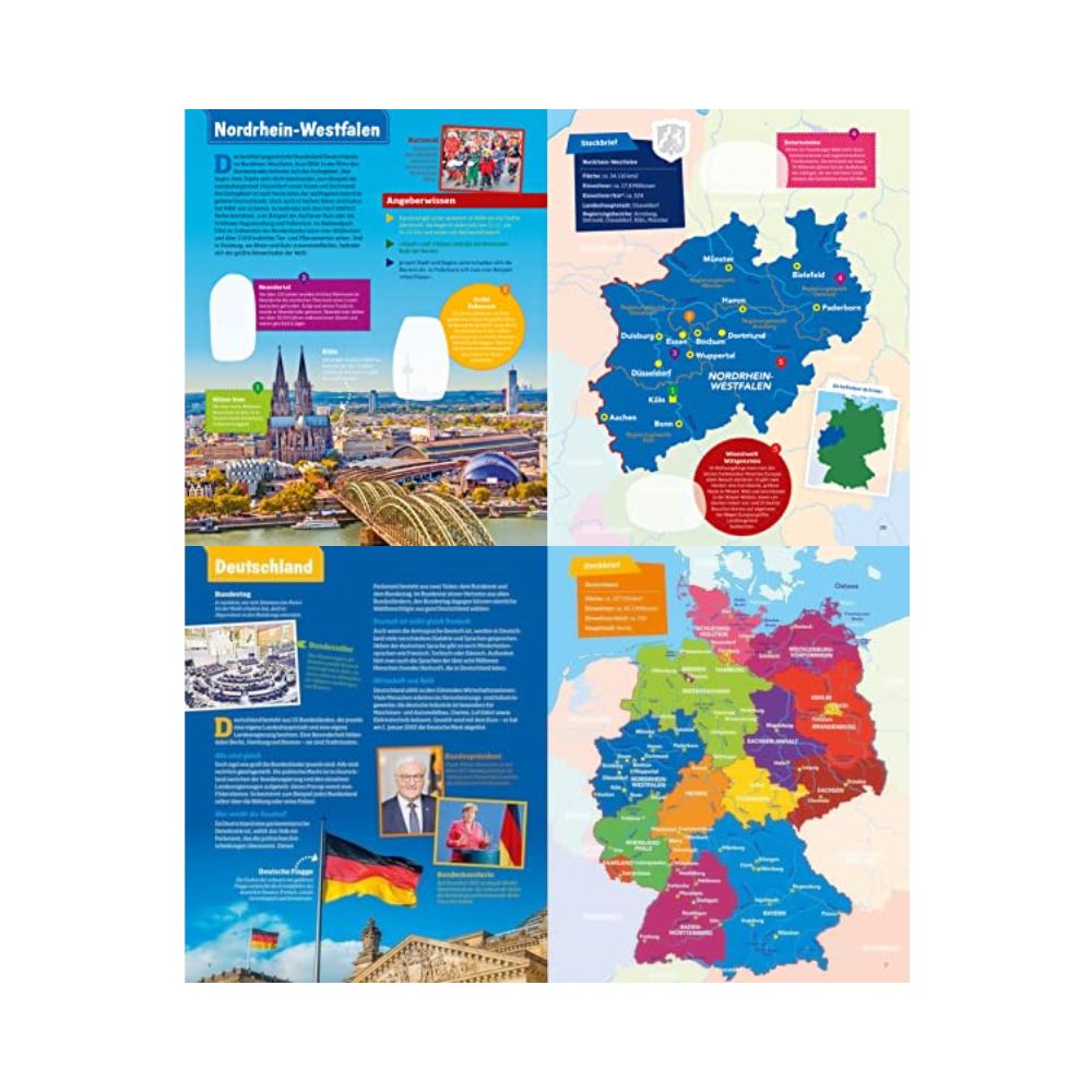 WAS IST WAS: Stickeratlas - Bundesländer Deutschland | Ein Atlas für Kinder