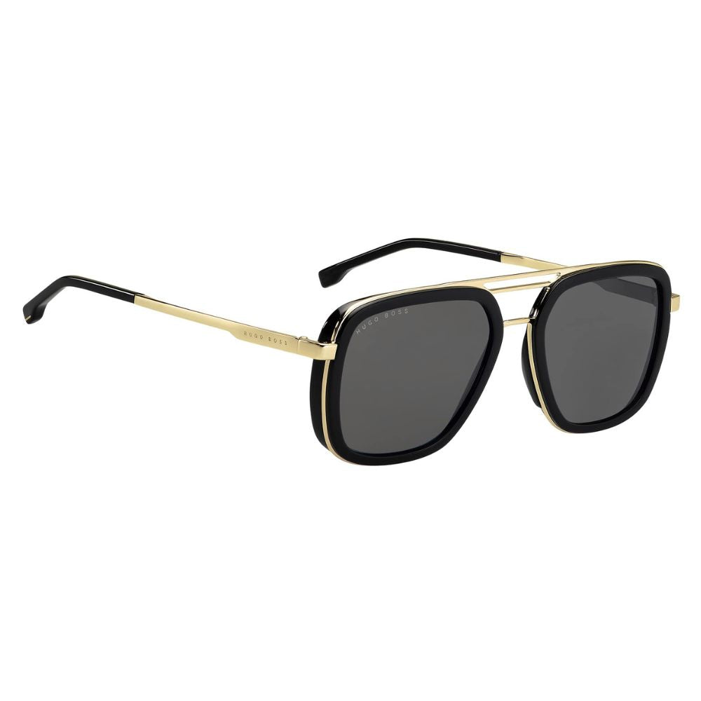 Hugo Boss '1235/S' sunglasses for men with 2-year warranty (Black-Gold)