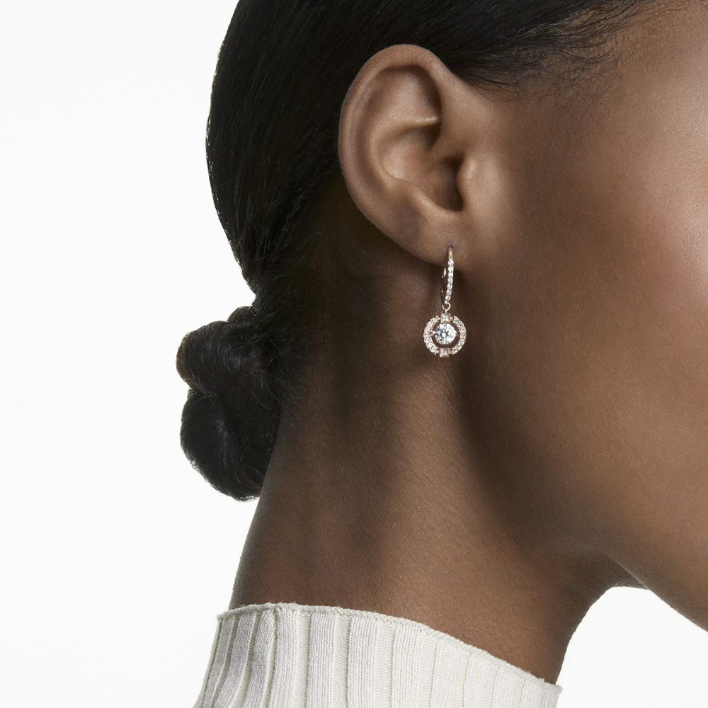 Swarovski 'Una' Damen-Ohrringe mit Roségold-Legierungsschicht