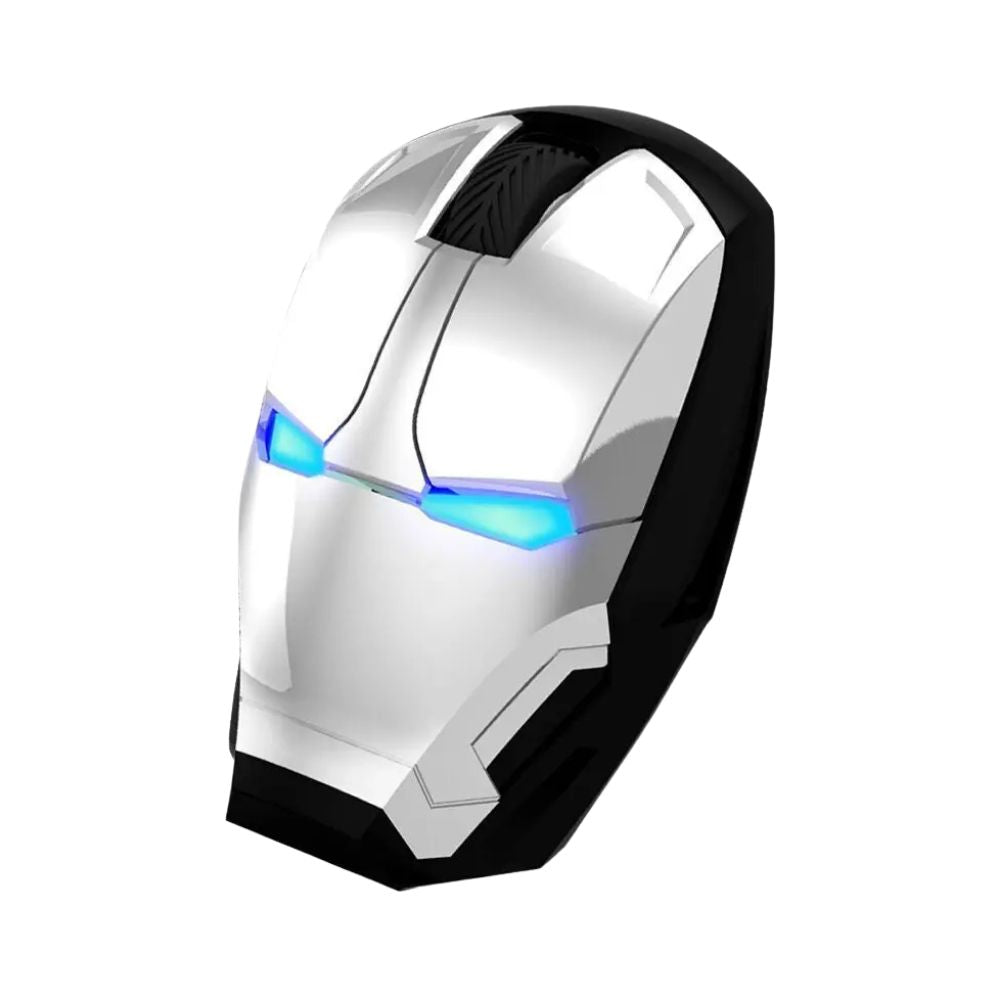 Iron Man Wireless-Maus: Ergonomisch, 2.4G USB Funk, LED-Licht, 1600DPI, leiser Klick, für PC, Laptop, MacBook