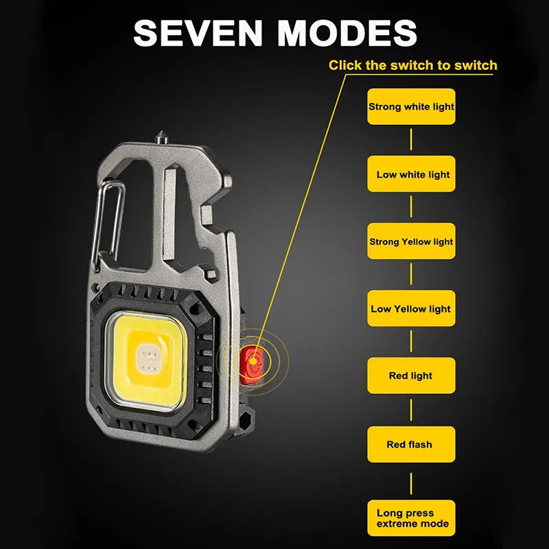 COB-Schlüsselbund-LED Taschenlampe UPGRADED Version | 7 Lichtmodi und Multifunktional Bit-Set: USB Wiederaufladbar4