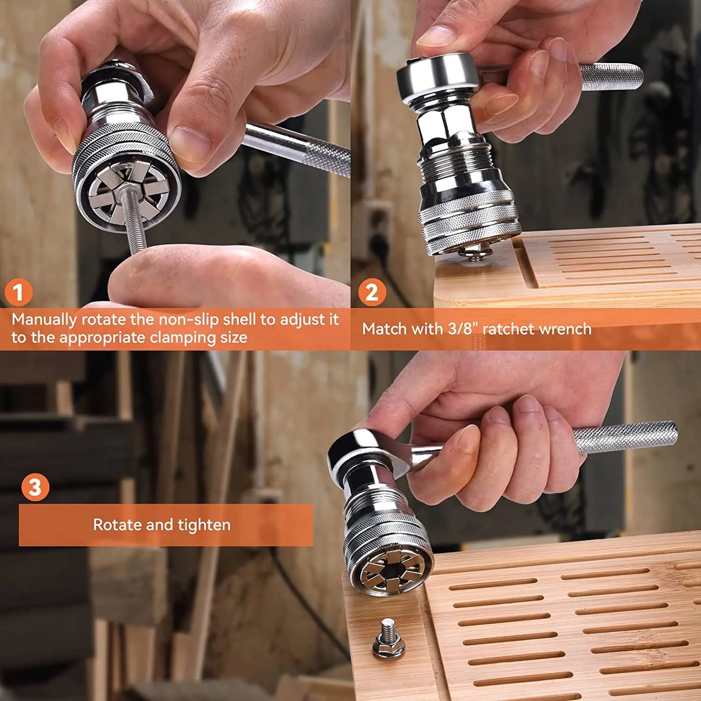 Multifunktionale Universal Super Steckschlüssel | Passend für Standard (10 bis 19mm) - Beispiele