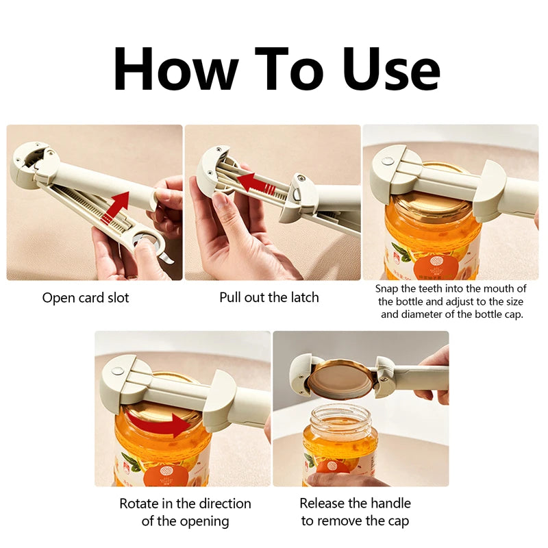 Multifunktionaler Schraubdeckelöffner für Dosen, Gläser und Flaschen | Verstellbar3