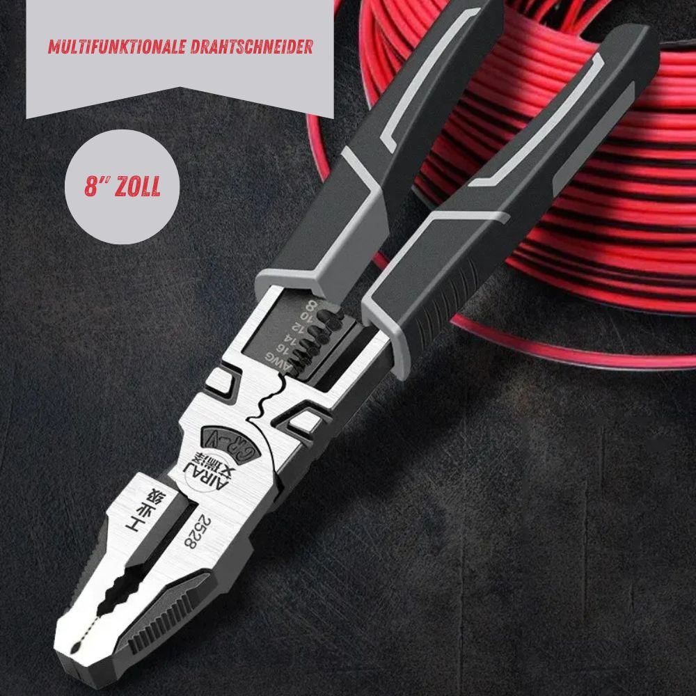 Multifunktionszangen (7"-9" Zoll) | Kombizange, Abisolierzange, Crimpzange, Seitenschneider, Drahtschneider