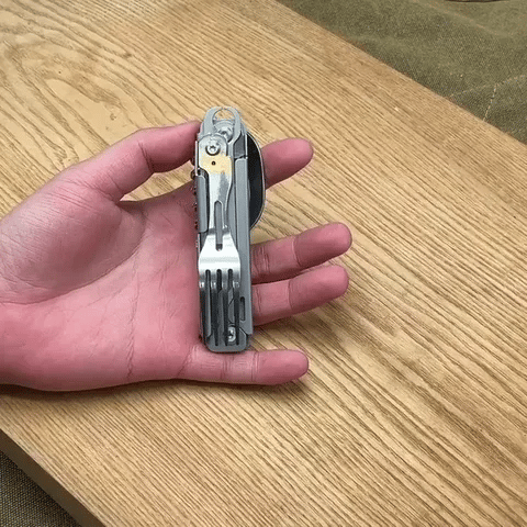 5-in-1 Multifunktions Campingbesteck: Edelstahl, Klappbar, Tragbar | Rostfrei