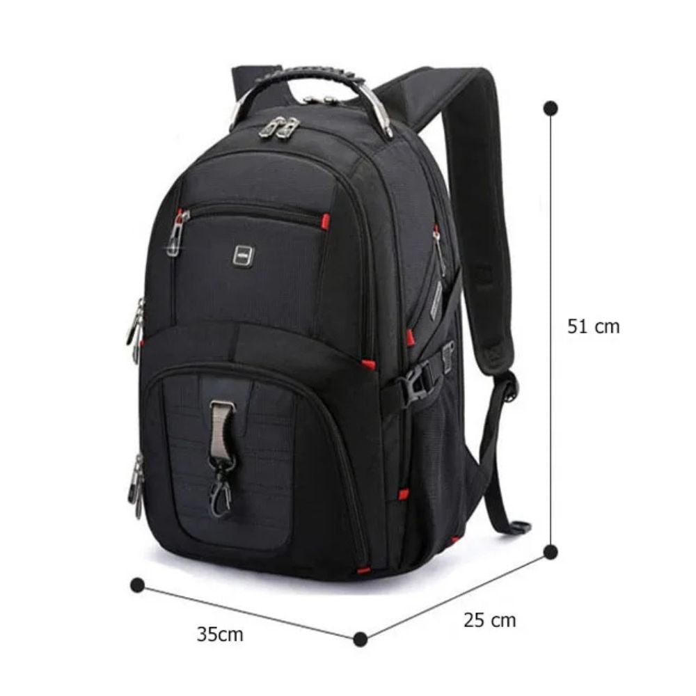 Swiss-Style 17-Zoll Multifunktionaler Reiserucksack mit USB-Anschluss, Wasserabweisend