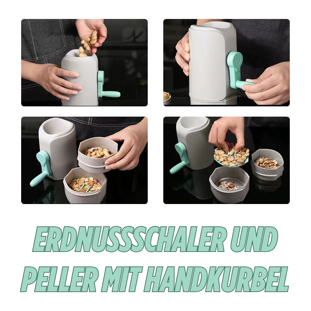 Erdnussschaler und Peller mit Handkurbel | Schalenentfernung für Pistazien, Erdnüsse etc.