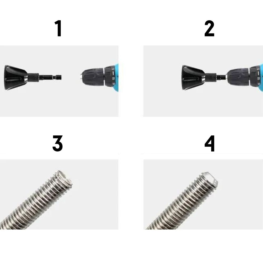 2-Stück Sechskantschaft Entgratwerkzeug für Rohren und Gewindestangen (3 bis 25mm) 5
