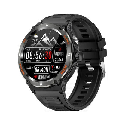 Outdoor LED-Flash Smartwatch für Herren | GPS, Kompass, BT 5.3 Anrufe, Health Assistent