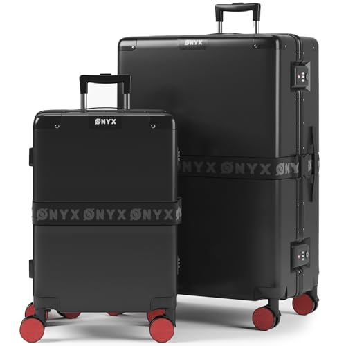 ONYX Hartschalen Reisekoffer-Set (2-teilig) mit Aluverschlüssen, TSA-Schloss, 360°-Rollen
