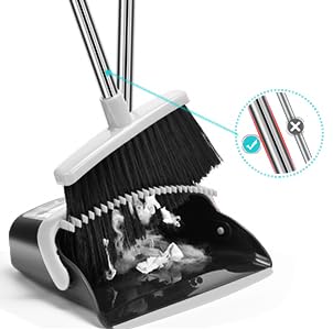 Besen und Kehrschaufel-Set | Combo mit 137cm Langem Griff für Küche, Haushalt