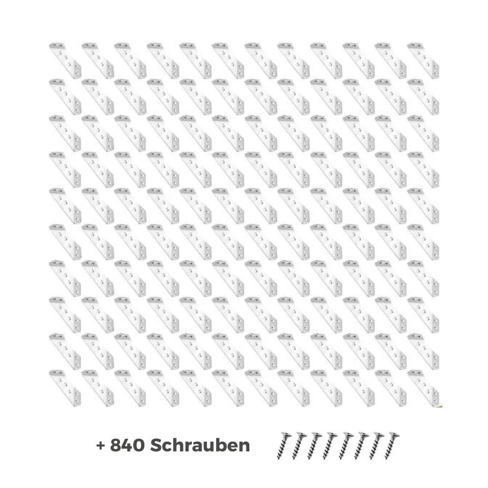 Universal Möbel Eckverbinder aus Edelstahl | Schwerlastwinkel mit Schrauben (120 Stück mit Schrauben)