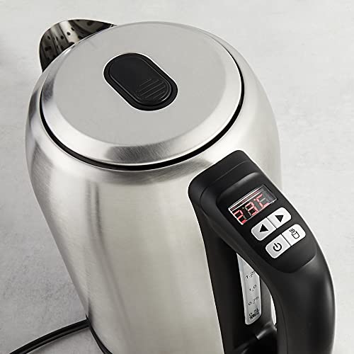 Amazon Basics Edelstahlwasserkocher (1,7L) mit Digitalanzeige und Warmhaltefunktion