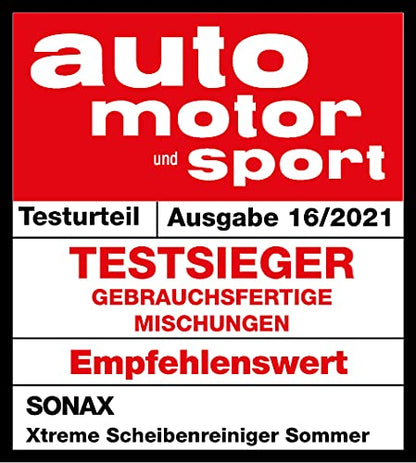 SONAX XTREME Scheibenreiniger 1:100 (250ml) ergibt 25 Liter Reinigungsflüssigkeit für klare Sicht