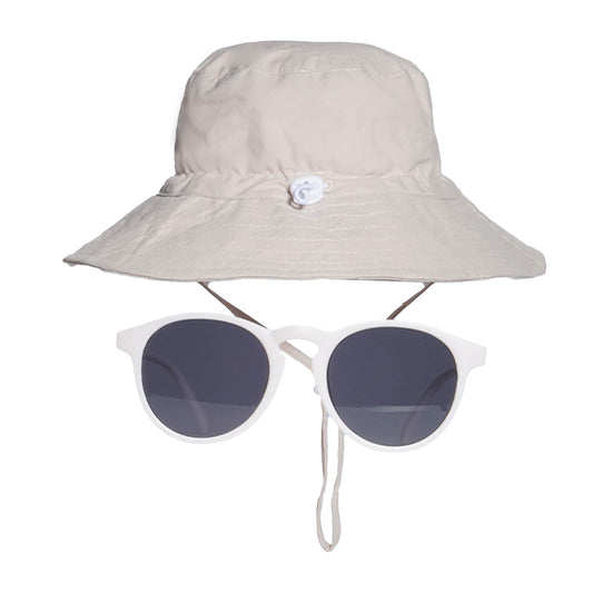 Baby- und Kinder-Sonnenhut inkl. Sonnenbrille mit UV-Schutz (UPF 50+): Ideal für Strand und Sommer