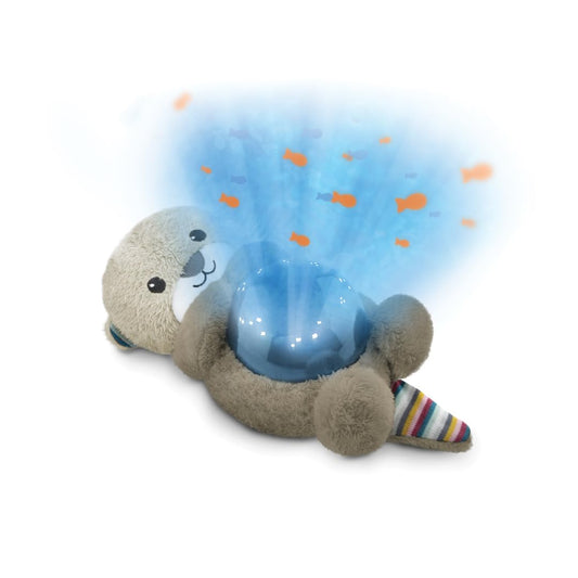 Otto der Otter LED-Nachtlichtprojektor mit Batterien: Ozean, bewegliche Fische, Wellen