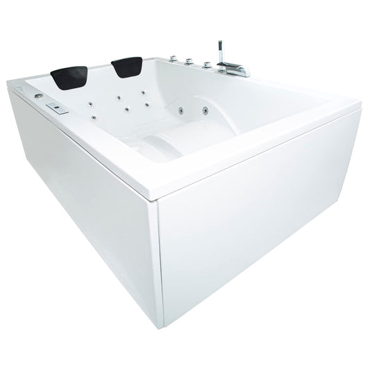 Basera® Premium Indoor-Whirlpool XXL mit 24-Massagedüsen: Heizung, LED, Touchpanel, Bluetooth