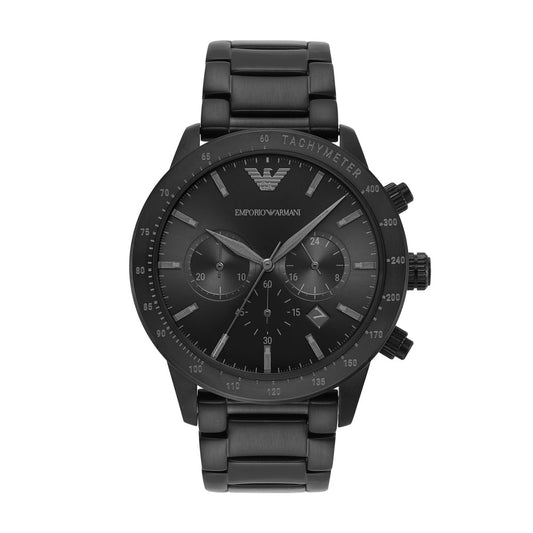 Emporio Armani 'AR11242' Chronograph-Herrenuhr (43mm): Schwarzes Edelstahlgehäuse
