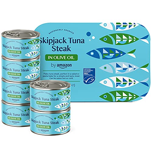 by Amazon Thunfischfilets (195g) in Olivenöl: Geschnitten, 6er-Pack