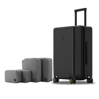 LEVEL8 Hartschalen Reisekoffer mit Organizer-Set (4-teilig): Elegance Matt | Schwarz