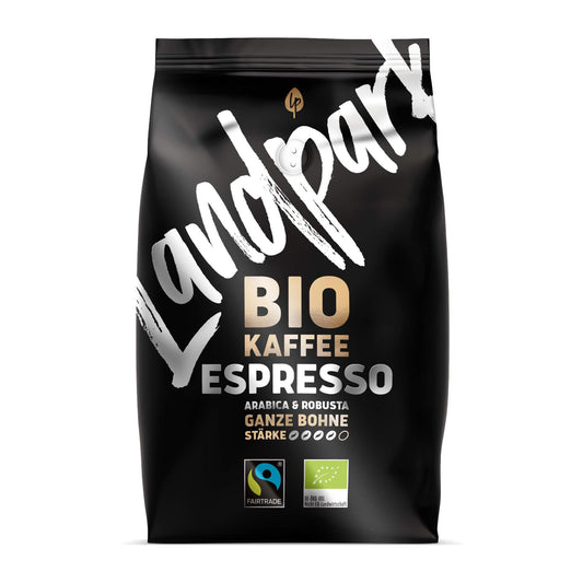 Landpark Bio Kaffee Espresso 500g: Arabica & Robusta Kaffeebohnen | Fair Trade