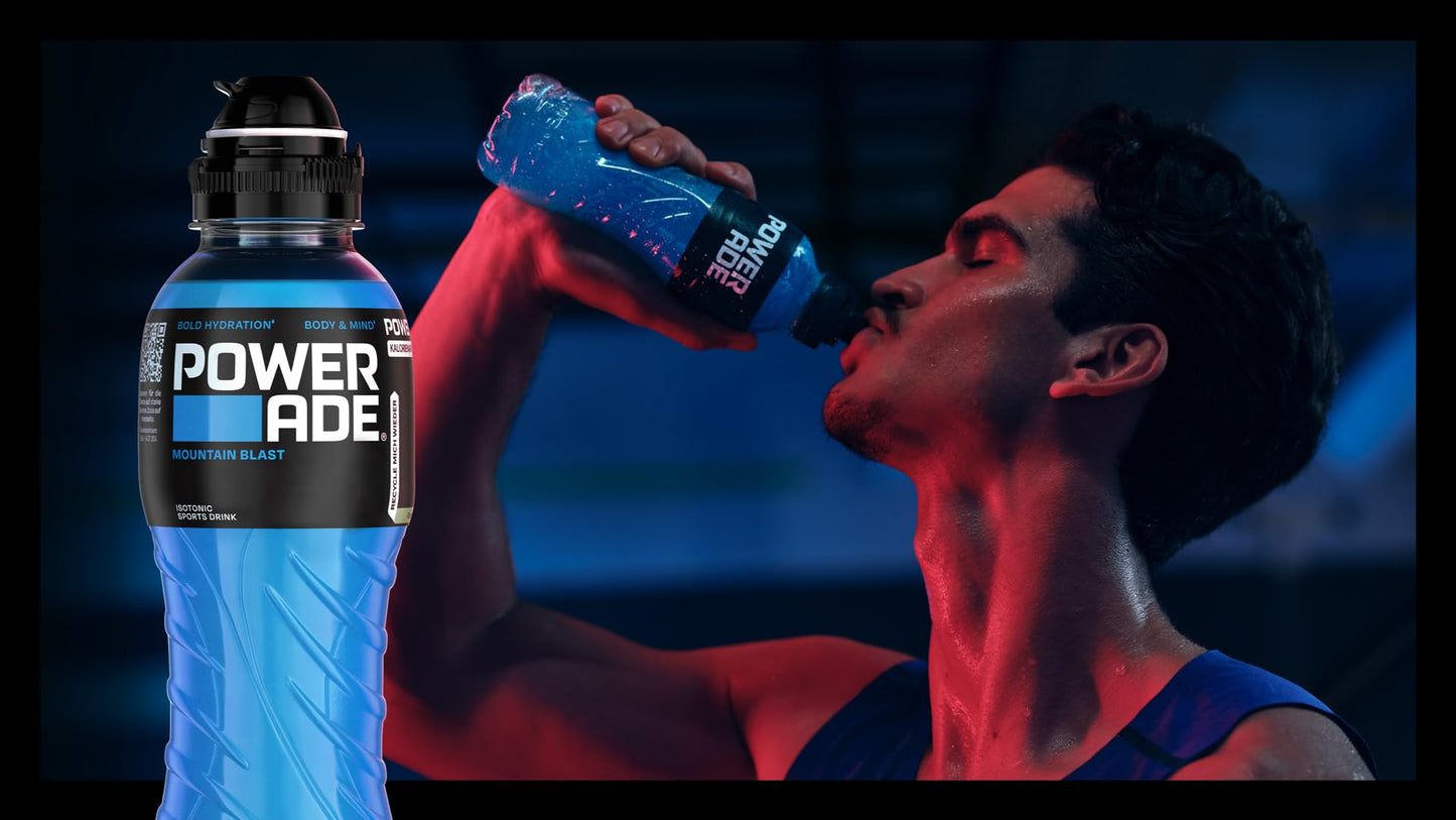 Powerade Sports - Mountain Blast (12x 500ml) | kalorienarmes Sportgetränk mit Fruchtmix-Geschmack