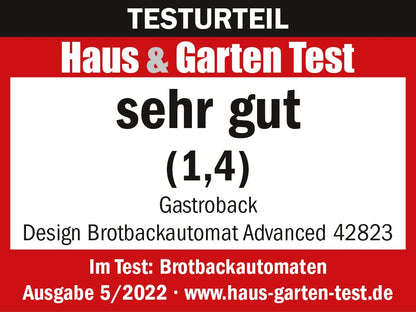 GASTROBACK Vollautomatisches Brotbackautomat Advance -  Brotbackmaschine | Timer-Funktion, Zutatenfach