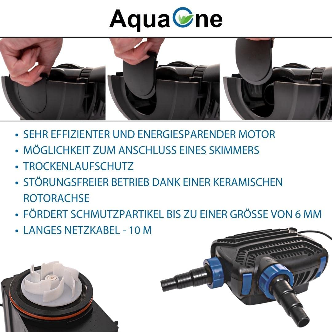 AquaOne Eco pond pump with filter (CTF-B 7000): 50 watts, 7000 l/h for the garden pond