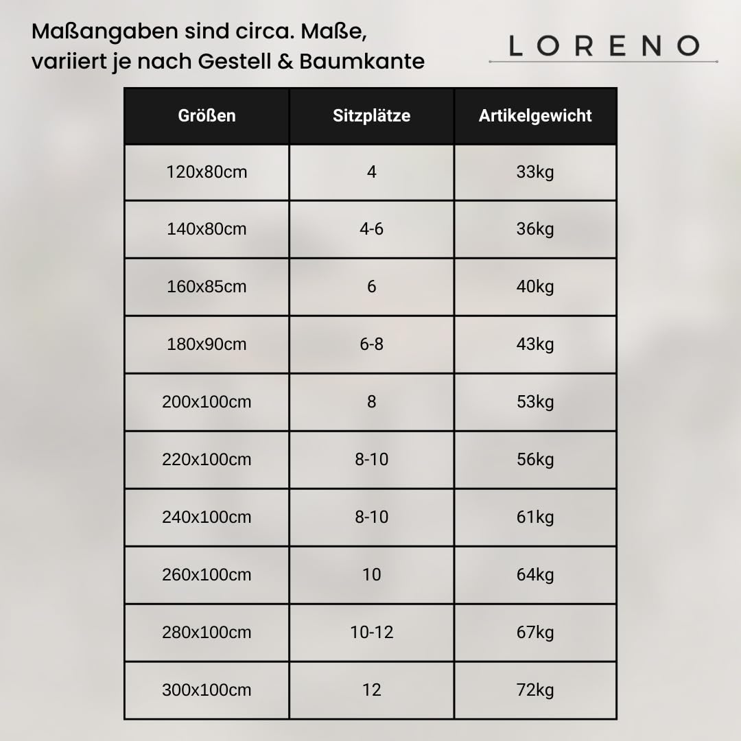 Loreno Handgefertigter Esstisch aus Mangoholz | Massiver Tisch mit Baumkante