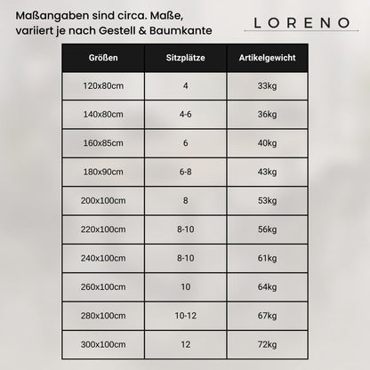 Loreno Handgefertigter Esstisch aus Mangoholz | Massiver Tisch mit Baumkante