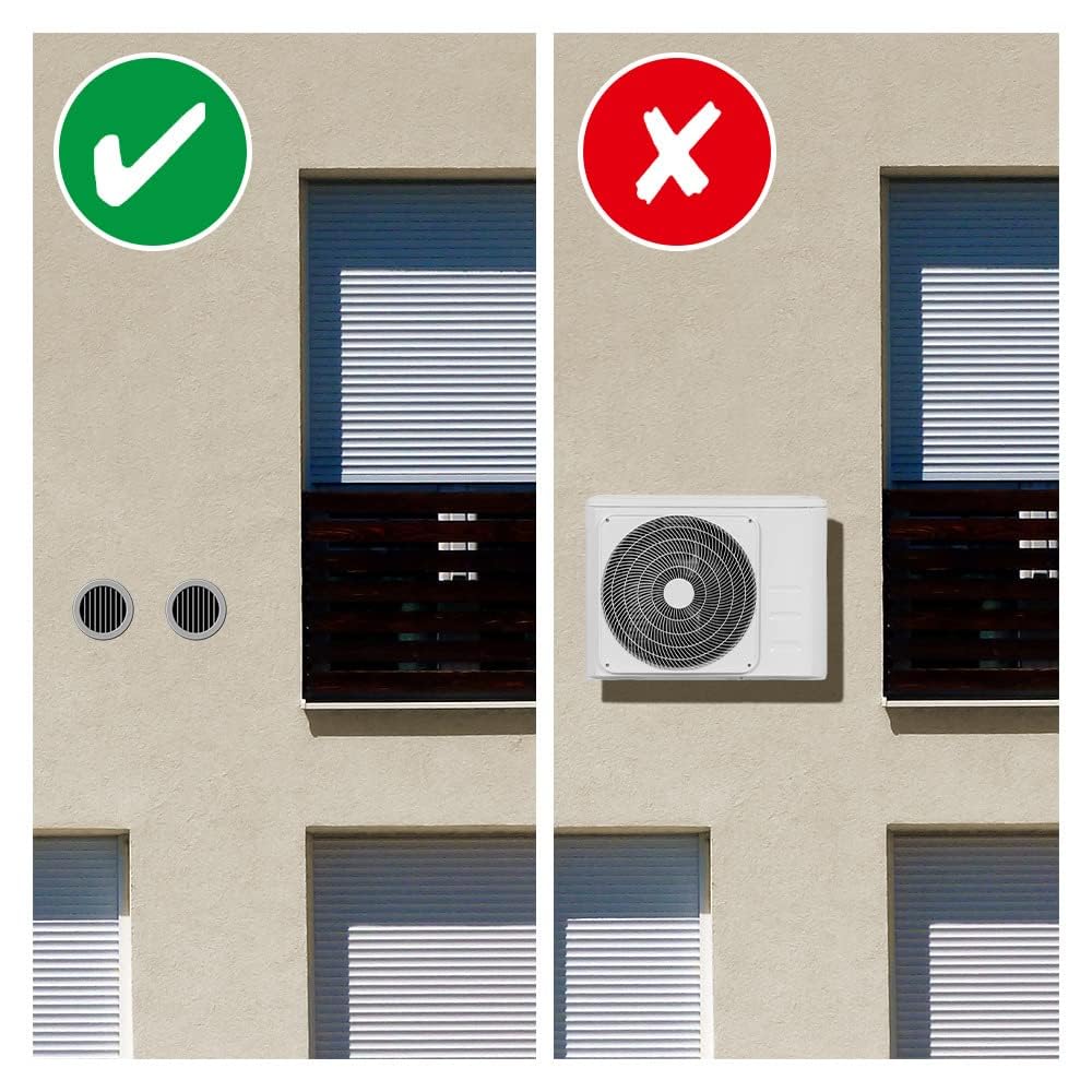 TROTEC Mobile Wall Air Conditioner (PAC-W 2200 S) with 4-in-1 Cooling, Heating, Ventilation: 8000 BTU