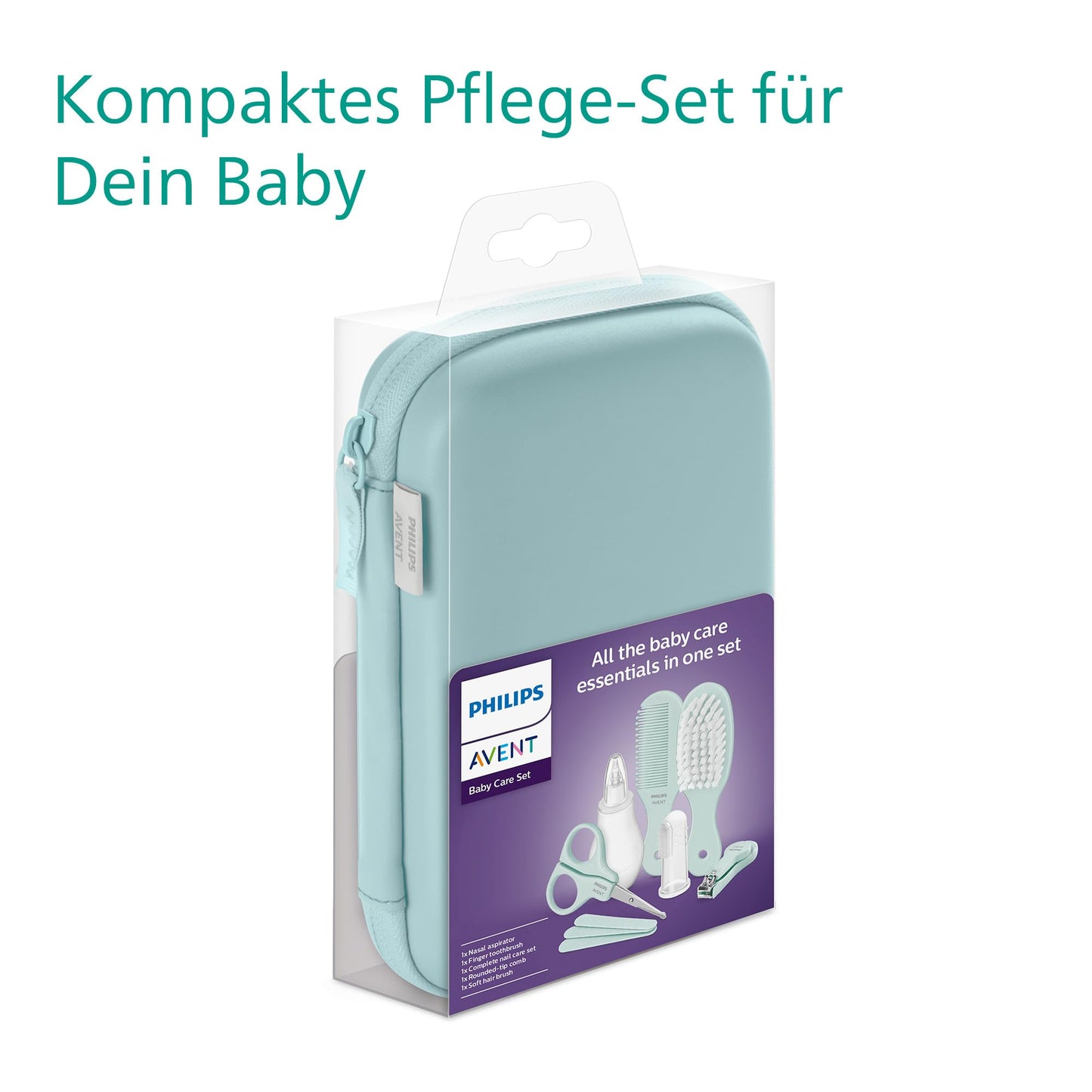 Philips Avent Babypflege Starter-Set mit 9 Zubehörteilen inkl. Nasensauger und Fingerzahnbürste