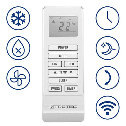 TROTEC Mobile Wall Air Conditioner (PAC-W 2200 S) with 4-in-1 Cooling, Heating, Ventilation: 8000 BTU