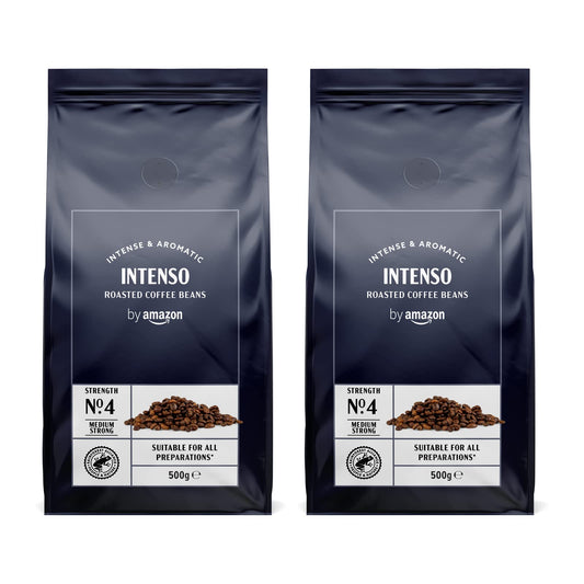 by Amazon Intenso Röstkaffee Ganze Bohnen (1kg: 2x500g): Rainforest Alliance-Zertifizierung