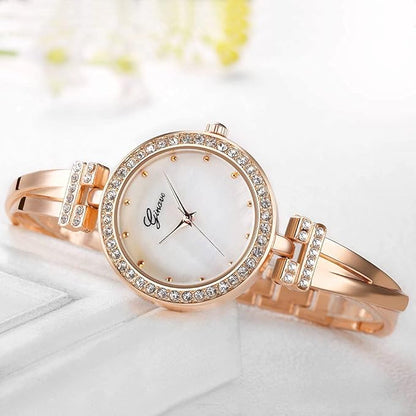 CLASTYLE Roségold Damen-Uhr Geschenk Set + 3 Edelstahl Armbänder3