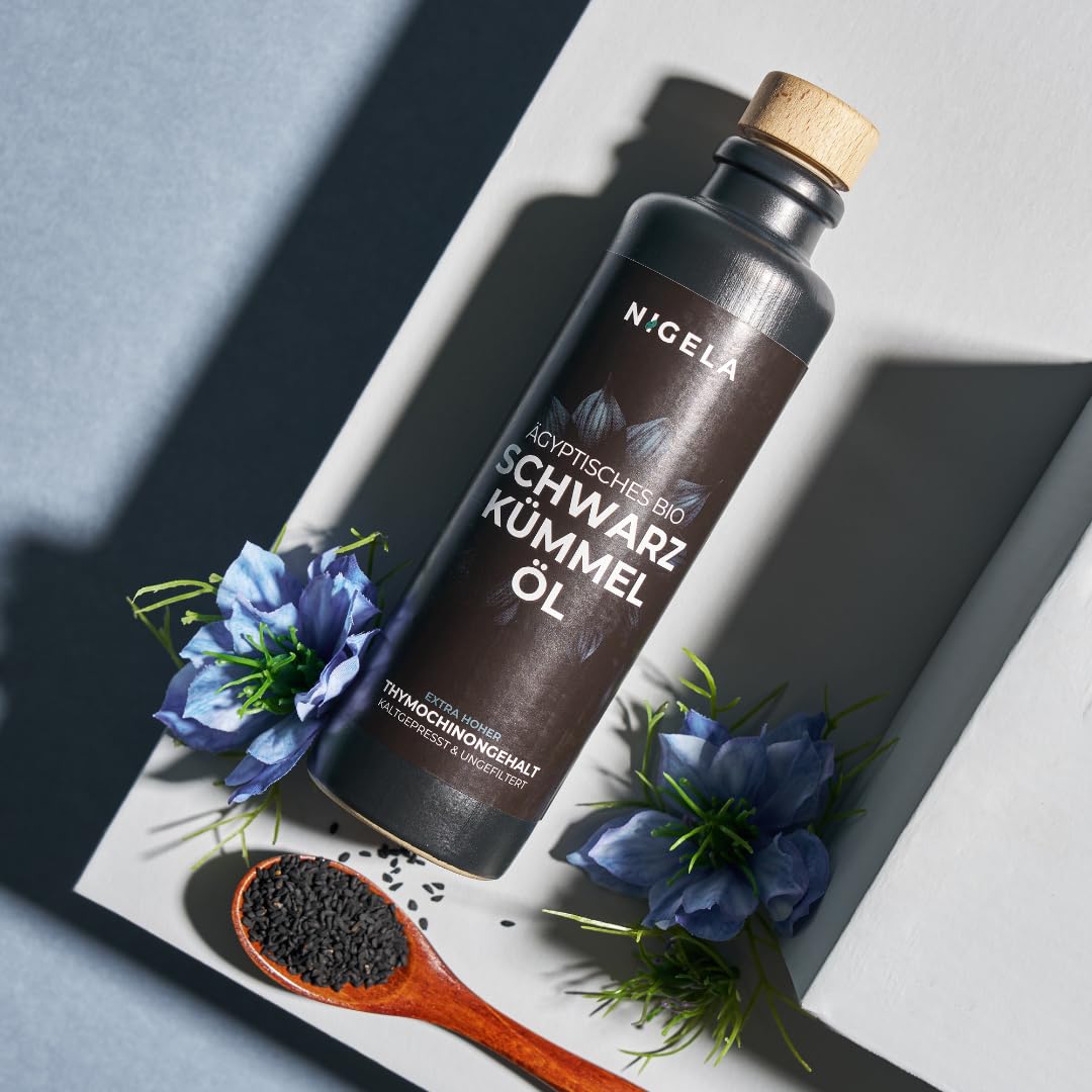 Nigela BIO Ägyptisches Schwarzkümmelöl (200ml) mit hohem Thymochinongehalt