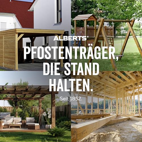 Alberts Pfostenträger (212391) zum Aufschrauben: Höhenverstellbar (150 - 190mm)