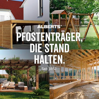Alberts Pfostenträger (212391) zum Aufschrauben: Höhenverstellbar (150 - 190mm)