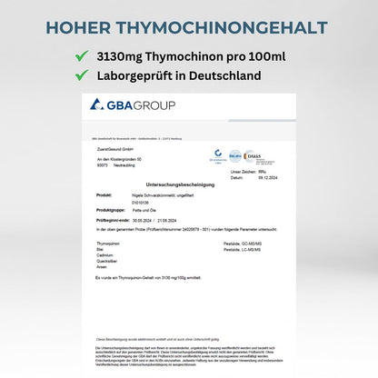 Nigela BIO Ägyptisches Schwarzkümmelöl (200ml) mit hohem Thymochinongehalt