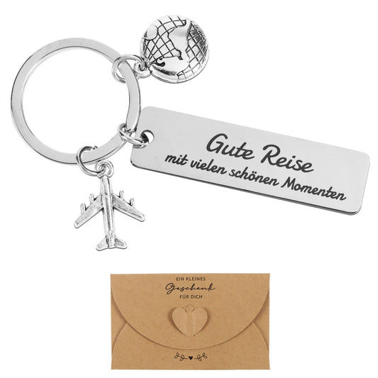 Schlüsselanhänger-Geschenk 'Gute Reise mit vielen schönen Momenten' für Reisende