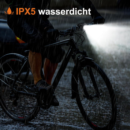 Antimi Fahrradleuchten-Set: Led IPX5 Front- & Rücklicht, USB Typ-C
