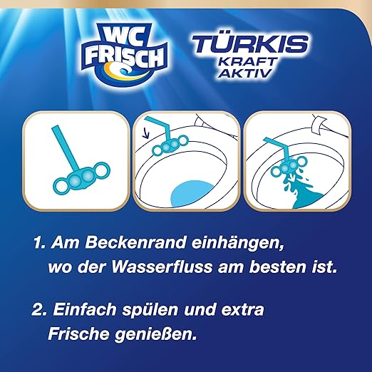 WC-Frisch Kraft Aktiv Türkisspüler Meeresfrische (10er Pack) | WC Duftreiniger 6