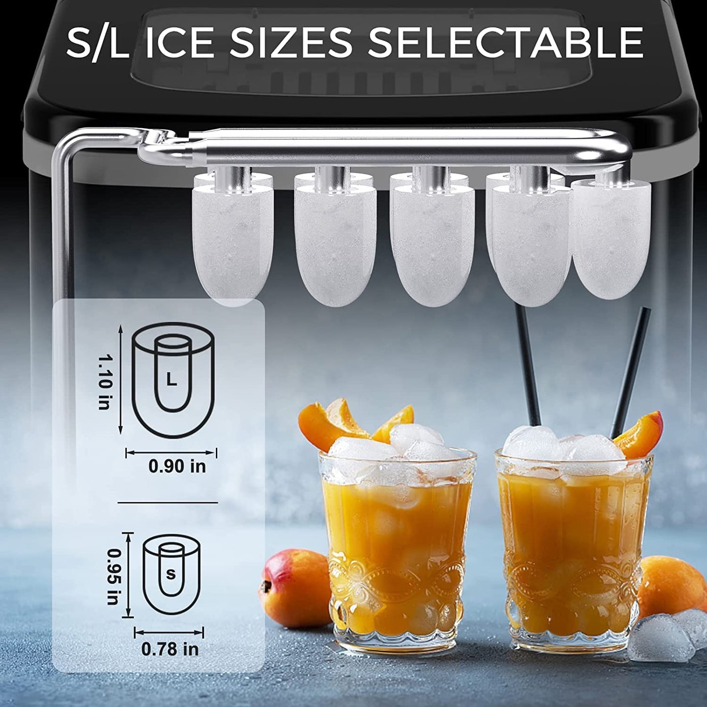 Ice cube machine - Ice Maker in ONLY 6 minutes with self-cleaning function (15kg): Quiet
