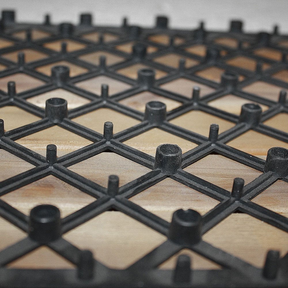 SAM 11 Stück für 1m² Holzfliesen (30x30cm): Akazienholz massiv + geölt | Balkon - Terrasse - Klickfliesen