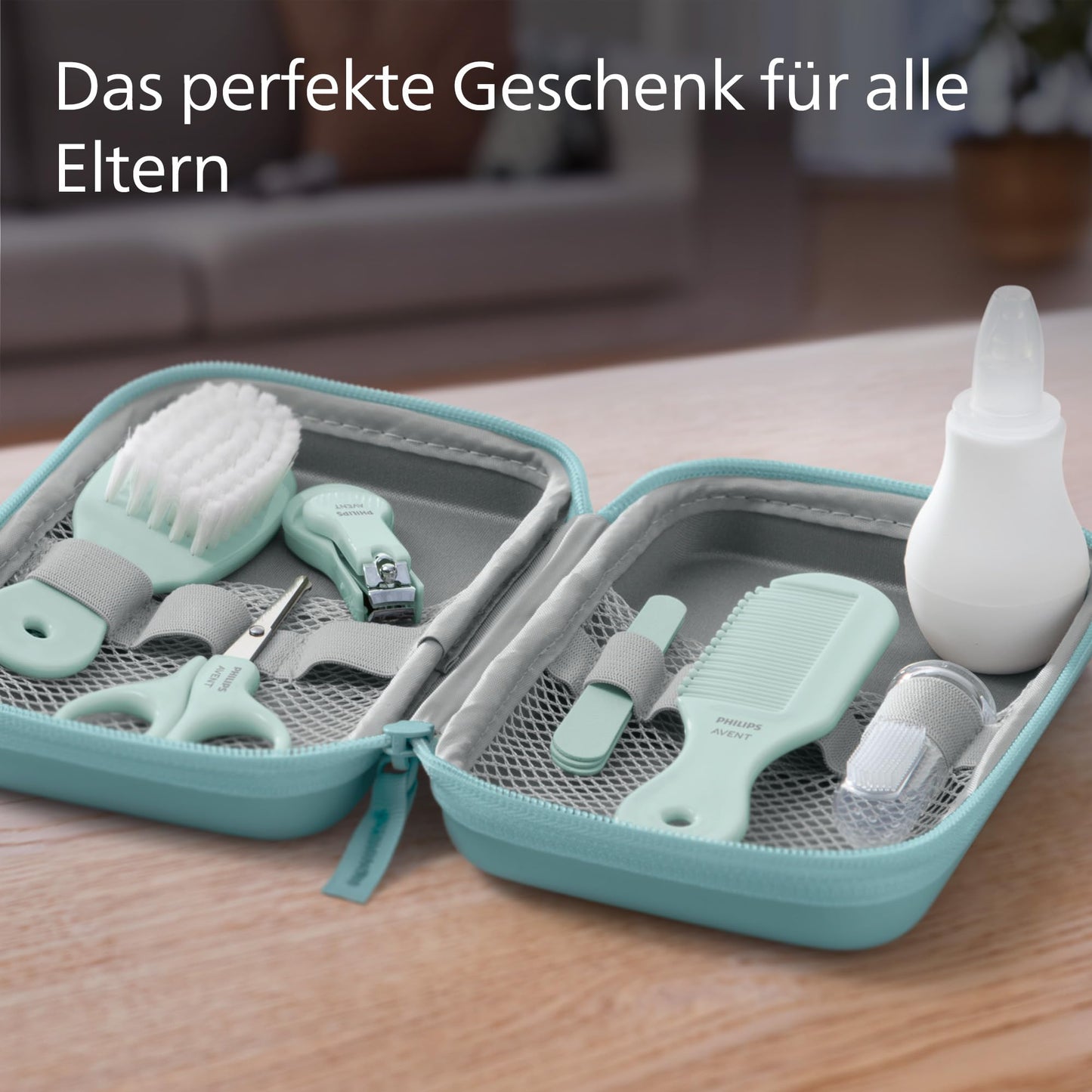 Philips Avent Babypflege Starter-Set mit 9 Zubehörteilen inkl. Nasensauger und Fingerzahnbürste