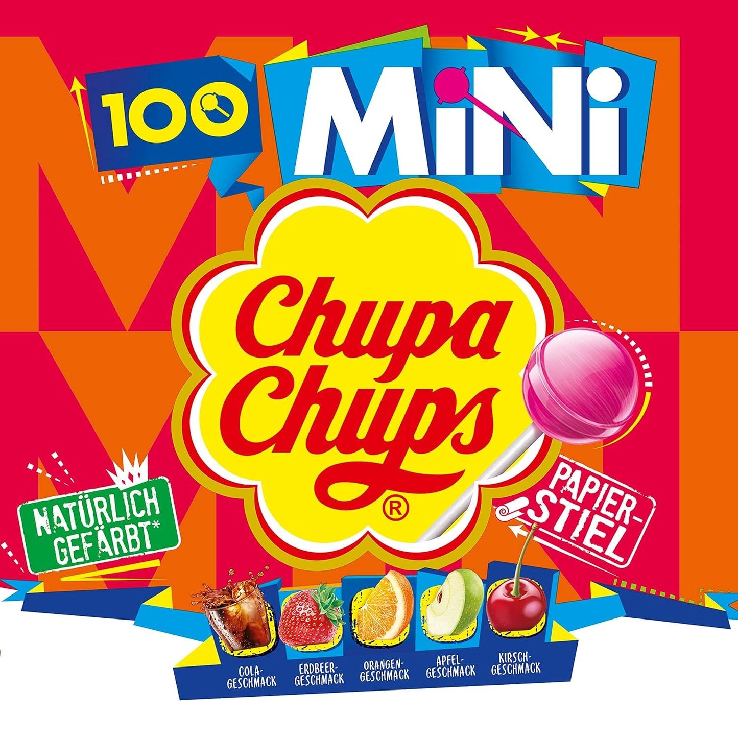 Chupa Chups Mini Classic Lollipop Bags (100 Mini Lollipops x 6g) suitable for birthdays