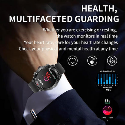 APOYOU Smartwatch mit Earbuds: 1,54 Zoll, IPS-Bildschirm | Fitness-Tracker (Schwarz) 2