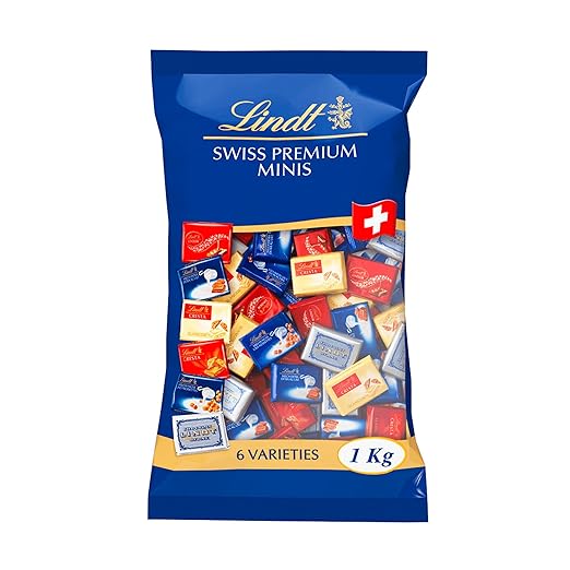 Lindt Swiss Premium Minis Napolitains (1kg) | Vollmilchschokoladen Mini Tafeln