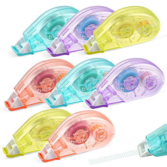 Doppelseitiger Kleberoller-Set für Basteln, Schule und Büro (8 Stück - 4 Farben)